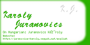 karoly juranovics business card